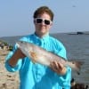 angler Chris Gaher from Soux Falls with a nice red he caught on soft plastic-