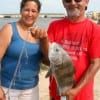 Joe and Sonya Hinojosa of Houston nabbed this keeper eater drum for supper.