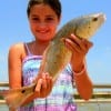 Jasmine Reynolds of Elysia Fields, TX took this 21inch red on finger mullet.