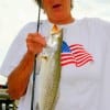 Barbara Singleton of Winnie with her first trout of the morning.