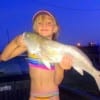 Becky Grey's grandaughter Abbie took this 23inch red on finger mullet.
