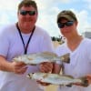 C.L. Roy with son Logan took these nice trout on soft plastics.