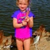 4yr old Aimery Bell of Allen, TX caught her very first fish at Rollover Pass.