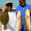 Mr and Mrs Fields of Houston nabbed these nice reds and flounder on finger mullet.
