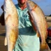 Mike Godfrey of League City, TX nabbed these two nice reds on finger mullet.