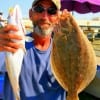 Alton Thorpe of Conroe nailed this nice flounder and speck on shrimp.