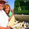 Lee and Silvia Hahn of Pasadena, TX boxed these golden croaker for the family fish fry.