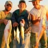Roland Pullum SR and Junior with Jabo Hosford of Magnolia, TX took these reds, trout and Spanish Mackerel on finger mullet.