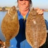 Richard Hanks of Winnie, TX took this 20 and 18 inch flounder on finger mullet.