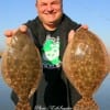 Randy Braud of Crystal Beach, TX caught these two chunk flat fish on mud minnows.