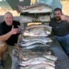 The Train Krewe of League City,TX night fished for these 30 trout, giant croaker and redfish with a combination of baits to fill their cooler.