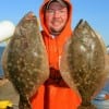 Cory Bunyard of Pearland, TX Gulped these two nice flounder using Berkley.