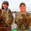 Father and son, James and Darryll Dykes of Zavala, TX took these nice flounder on berkley gulp.