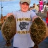 Caden Hampton of Anahauc, TX nabbed up these two flounder on finger mullet.