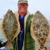 Robert Faulk of Anahuac, TX rounded up these two 18 inch flounder fishing berkley gulp.