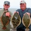 John Maurich and Johnny Hakey of Beaumont wade fished with finger mullet to get these nice flounder.