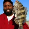 Clyde Jackson of Houston nabbed up this nice sheepshead for supper fishing shrimp-