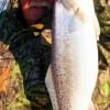 Ed Snyder hefts a 6lb  speck he caught on a soft plastic.