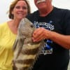 Dwight and Marlee Harris with their VERY NICE sheepshead caught on miss nancy's live shrimp.