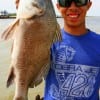 Adrian Rodriguez of La Porte, TX landed this nice drum fishing a miss nancy shrimp.