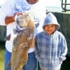 Father and son, Julio Capetillo with 8yr old son Xavier caught and released this 34inch drum dad caught on a miss nancy shrimp.