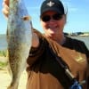 IMG_0031- Fannett TX angler Connie Hampton fished a Berkley Gulp for this nice trout-