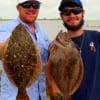 Fishin buds, Chris Roc and Josh Turner of Spring, TX took these nice flounder on cut piggy perch.