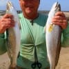 From the surf, Ricky Tribble of Winnie, TX managed to catch these two nive specks on a Mirror Lure.