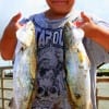 12yr old Ricky Ramerez of Cleveland, TX shows off these two nice specks caught on a silver spoon.