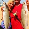 Twin specks for Sharon and Felix Barker of Kountze TX, who are celebrating their 30th year of Marriage fishing Rollover Pass - WTG Guyz