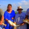 First time Rollover anglers, the Vantreese Family of Houston, managed to catch their first redfish here at the Pass