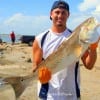 Jeremy Ibarra of Katy TX was fishing a live croaker when this 39 inch BEHEMOTH tagger Bull Red hit