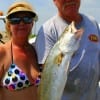 Corsicana TX anglers John and Doris Cates caught this 23 inch speck on a live finger mullet