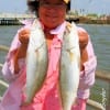 Emerlda Broussard of Beaumont caught these nice specks on finger mullet