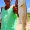 Henri Fontenot of Dallas caught and released this 31 inch tagger bull red on finger mullet
