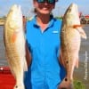 Martina Germany of Katy TX nabbed these 24 and 26 inch slot reds on a finger mullet