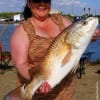 Chandler TX anglerette Rebecca Allison took this nice 29 inch Bull red while fishing cut mullet