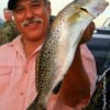 Eddie Vilano of Baytown TX hefts this nice speck while fishing a finger mullet