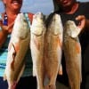 Newlyweds Mr. and Mrs. O'Neal of Santa Fe TX fished live croaker to take these nice slot reds