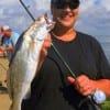 Poynor TX anglerette Lana Dansby fished a finger mullet to nab this 20 inch speck