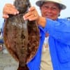 Bobbie West of Gilchrist TX caught this heavy 20 inch flounder on a finger mullet