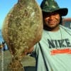 Christian Rue of Houston fished a live shrimp to catch this nice flounder