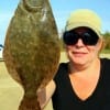 First flounder EVER announced Leslie Parrish of Conroe TX after catching this nice flounder on shrimp