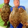 Fishin buds John Watson and Mel Ramos of Houston nabbed these nice flounder while fishing Berkley Gulp