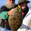 Houston Fishin buds Jack and Jackie Brewer teamed up to nab this nice flounder while fishing Berkley Gulp