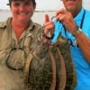 Michelle O'Dea of New Paltz NY via New Zealand and Judy Bergt of Crystal Beach TX rubbed Berkley Gulps on the bottom for this Nov-Limit of flounder