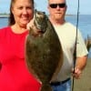 Mr and Mrs Riley drove from San Antonio TX to catch this nice flounder she took on a Berkley Gulp