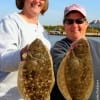 Sister anglers Juanita Buchanon and Jackie Hardaway fished finger mullet to tether these two nice flounder