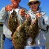 Tarkington Prairie couple Pat and Frank Bunyard represented 40 yrs of Marriage by catching this 4 flounder limit on their anniversary fishing trip