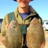 Wading Rollover Bay Mike Nixon of Conroe TX worked Berkley Gulp to fetch this fine flounder limit